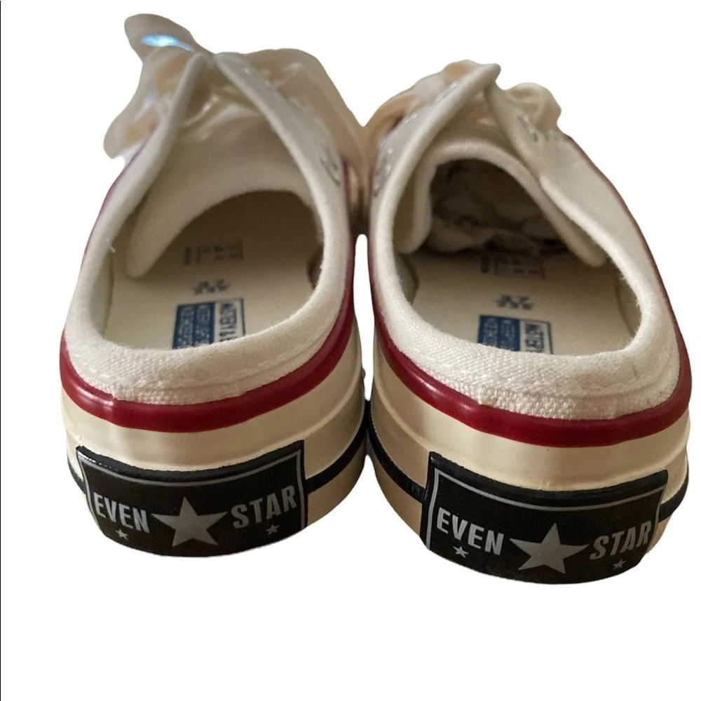 Lace Up White Canvas Slip On Casual Summer Outdoor Shoes Size 37 BNWT